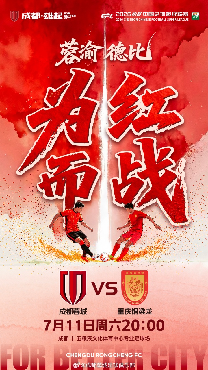 蓉城vs铜梁龙首发：四外援强阵对冲，韦世豪领衔三外援应战